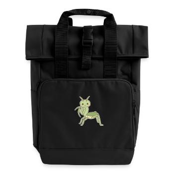 Elegante Gottesanbeterin - Rolltop Rucksack mit zwei Griffen - Schwarz - Vorne