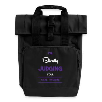Dental Hygienist Dental Dentist - Roll Top Backpack with Two Handles - black - Front