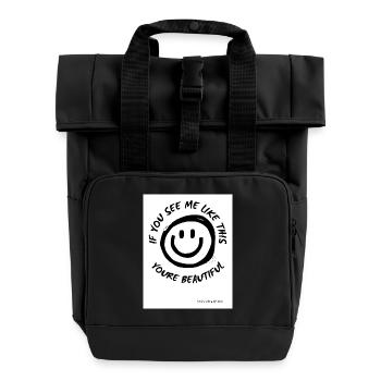 Youre Beautiful - Roll Top Backpack with Two Handles - black - Front