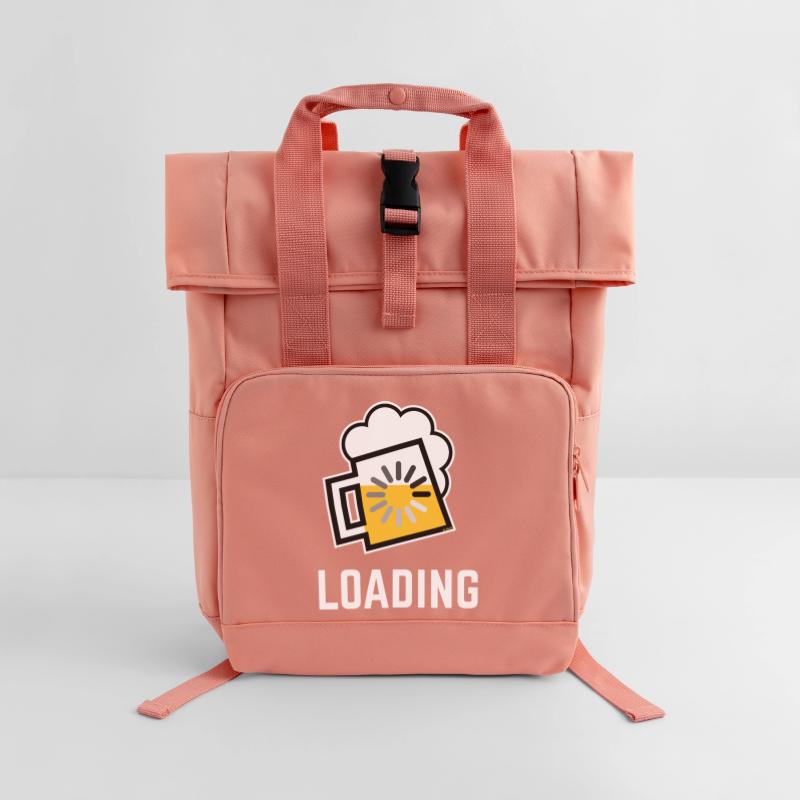 Beer Loading (Drinking In Progress / Negative / \) Roll Top Backpack with Two Handles