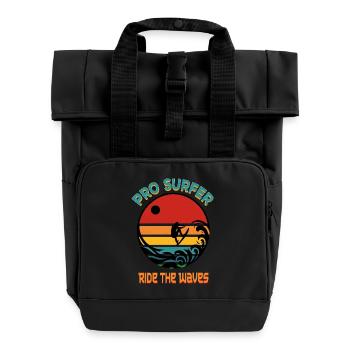 Pro Surfer - Roll Top Backpack with Two Handles - black - Front