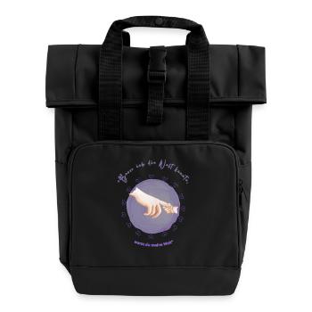 "Mama - mein Herzheld auf Lebenszeit." - Rolltop Rucksack mit zwei Griffen - Schwarz - Vorne