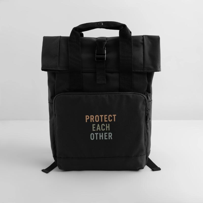 protect each other Gift Roll Top Backpack with Two Handles