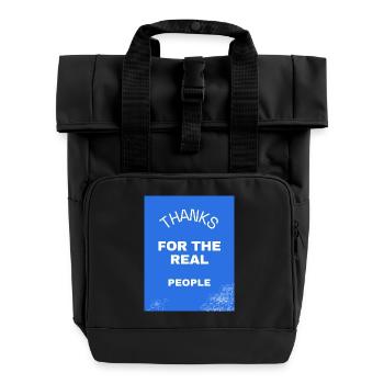 THANKS for the real people - Sac à dos Roll Top à deux anses - noir - Devant