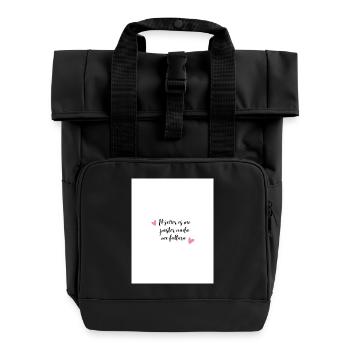 Inspirational Religious Phrase for T-Shirt - Roll Top Backpack with Two Handles - black - Front