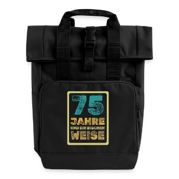 Weisheit 75 - Rolltop Rucksack mit zwei Griffen - Schwarz - Vorne