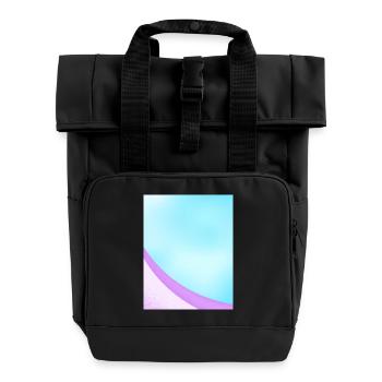 Abstract Pastel Gradient Design - Roll Top Backpack with Two Handles - black - Front