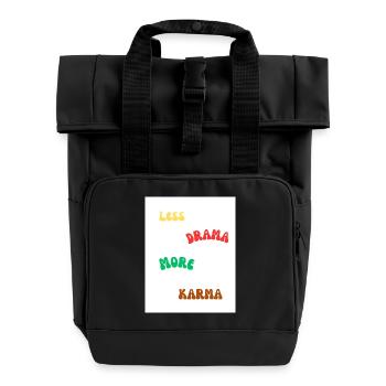Positive Quote About Life And Karma - Roll Top Backpack with Two Handles - black - Front