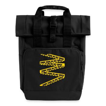 T-shirt à ruban de barrière de scène de crime - Sac à dos Roll Top à deux anses - noir - Devant