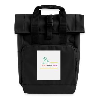 Be Your Own Vibe - Sac à dos Roll Top à deux anses - noir - Devant