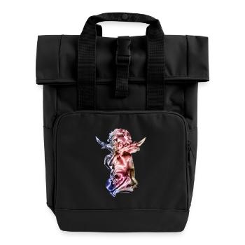 Dégradé de sculpture d’ange - Sac à dos Roll Top à deux anses - noir - Devant