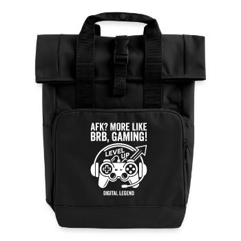 Joueur AFK Monte de niveau Légende Numérique - Sac à dos Roll Top à deux anses - noir - Devant