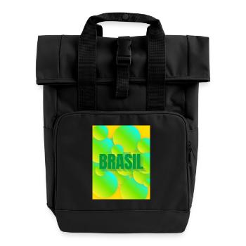 Brasil Neon Blasen Design - Rolltop Rucksack mit zwei Griffen - Schwarz - Vorne
