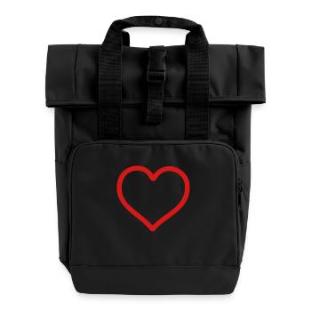 heart - Rolltop Rucksack mit zwei Griffen - Schwarz - Vorne