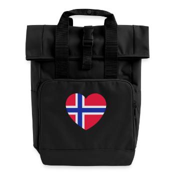 Norway Heart - Roll Top Backpack with Two Handles - black - Front
