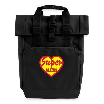 alexis Super Herz Liebe Herz - Rolltop Rucksack mit zwei Griffen - Schwarz - Vorne