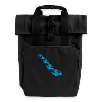 Happy Snails - Roll Top Backpack with Two Handles - black - Front