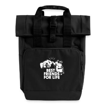 Amitié pour la vie avec les hamsters - Sac à dos Roll Top à deux anses - noir - Devant