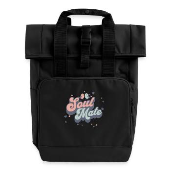 Sweet Soul Mate Valentine's Day Love Friendship - Roll Top Backpack with Two Handles - black - Front