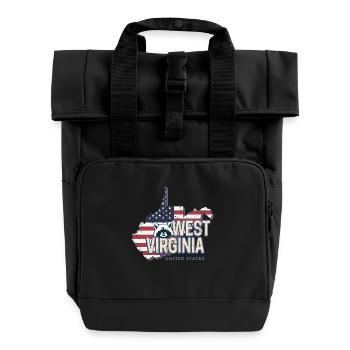 Virginie-Occidentale États-Unis États-Unis Souvenir - Sac à dos Roll Top à deux anses - noir - Devant