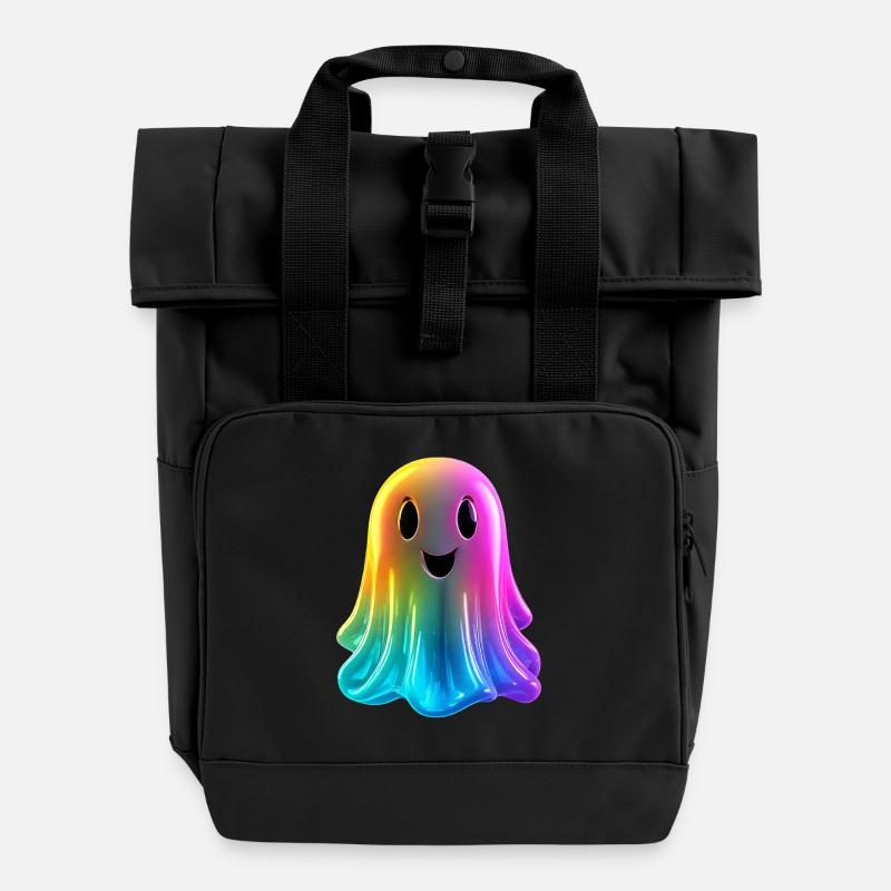 Fantôme coloré - Sac à dos Roll Top à deux anses - noir