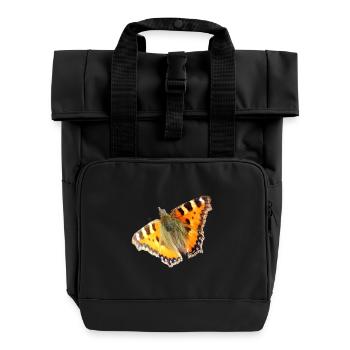 kleiner Fuchs Schmetterlinge - Rolltop Rucksack mit zwei Griffen - Schwarz - Vorne