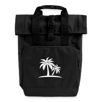 Palmen Insel - Rolltop Rucksack mit zwei Griffen - Schwarz - Vorne