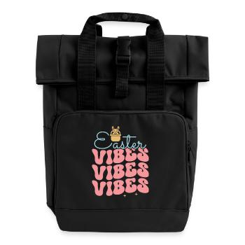 Ostern - Rolltop Rucksack mit zwei Griffen - Schwarz - Vorne