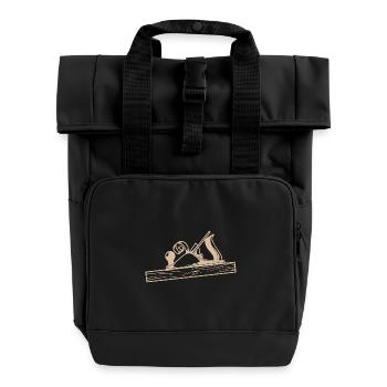 Schreiner Hobel Design - Rolltop Rucksack mit zwei Griffen - Schwarz - Vorne