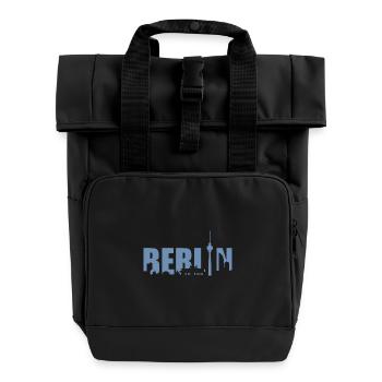 Berliner Skyline Design Silhouette Fernsehturm - Rolltop Rucksack mit zwei Griffen - Schwarz - Vorne