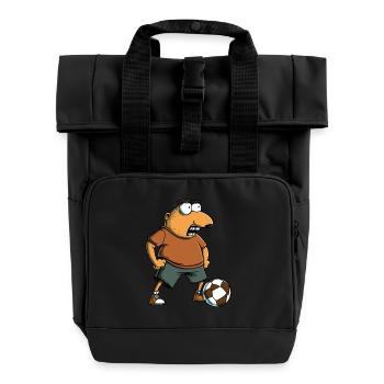 Fussball Maulwurf - Rolltop Rucksack mit zwei Griffen - Schwarz - Vorne