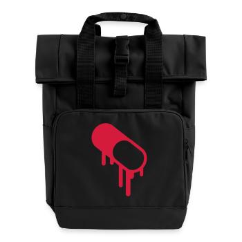 Medicine Pill - Roll Top Backpack with Two Handles - black - Front