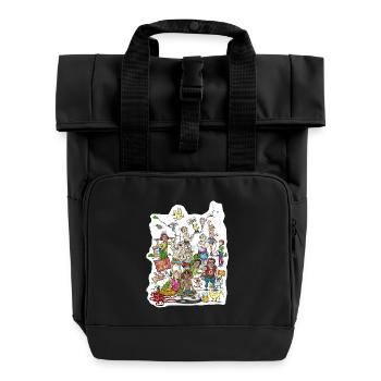 Diversity Klemmkleil Cover 2022 - Roll Top Backpack with Two Handles - black - Front
