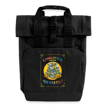 Corruption knows no rules - Roll Top Backpack with Two Handles - black - Front