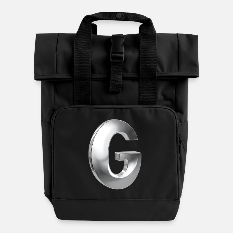 Chrome ,, G " Métallisé - Sac à dos Roll Top à deux anses - noir