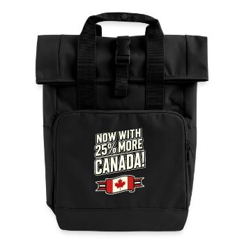 Maintenant avec 25 % plus de Canada – Satire des tarifs commerciaux - Sac à dos Roll Top à deux anses - noir - Devant
