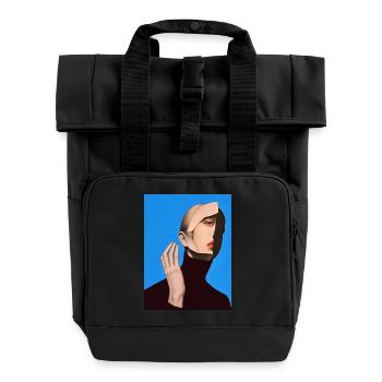 surreal portrait - Rolltop Rucksack mit zwei Griffen - Schwarz - Vorne