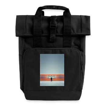Minimalist Subway Moment - Roll Top Backpack with Two Handles - black - Front