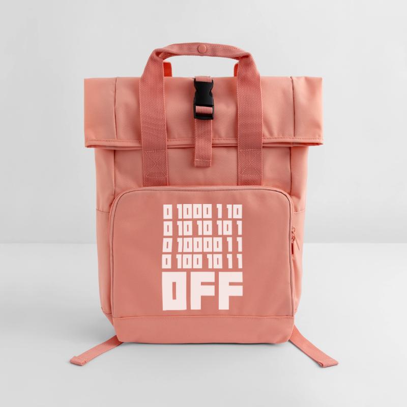 Binary Code F**k OFF – Humour Nerd & Geek Code Sac à dos Roll Top à deux anses