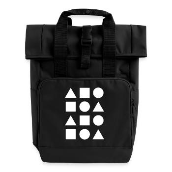 Geometrisches Raster von Formen - Rolltop Rucksack mit zwei Griffen - Schwarz - Vorne