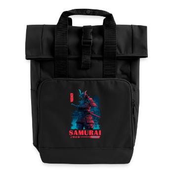 Neon Samurai Spirit - Roll Top Backpack with Two Handles - black - Front