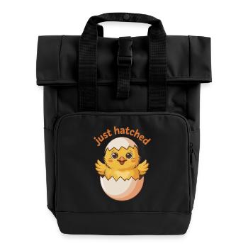 Frisch geschlüpft Küken - Rolltop Rucksack mit zwei Griffen - Schwarz - Vorne
