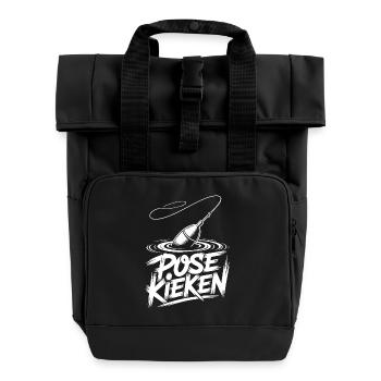 Angeln Spruch Pose - Rolltop Rucksack mit zwei Griffen - Schwarz - Vorne