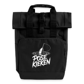 Fischen Pose Humor - Rolltop Rucksack mit zwei Griffen - Schwarz - Vorne
