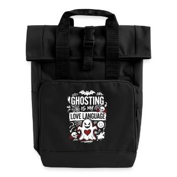 Ghosting Is My Love Language Horror - Roll Top Backpack with Two Handles - black - Front
