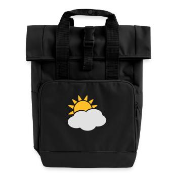 sonne_und_wolke - Roll Top Backpack with Two Handles - black - Front