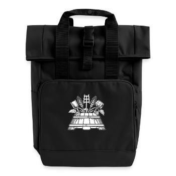 Brewer logo - Roll Top Backpack with Two Handles - black - Front