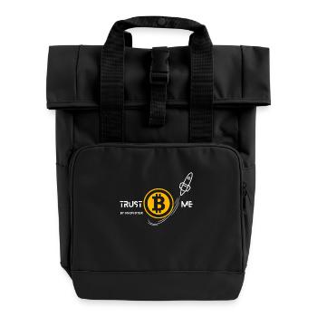 TRUST ME BITCOIN 1 weiß - Rolltop Rucksack mit zwei Griffen - Schwarz - Vorne