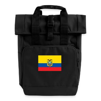 Nationalflagge von Ecuador - Rolltop Rucksack mit zwei Griffen - Schwarz - Vorne