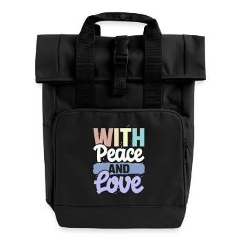 Avec la paix et l’amour - Sac à dos Roll Top à deux anses - noir - Devant